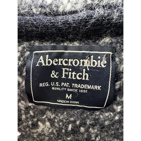 Abercrombie and Fitch Womens Sweater Cardigan Medium Blue Wool Blend Button Up - Picture 5 of 11